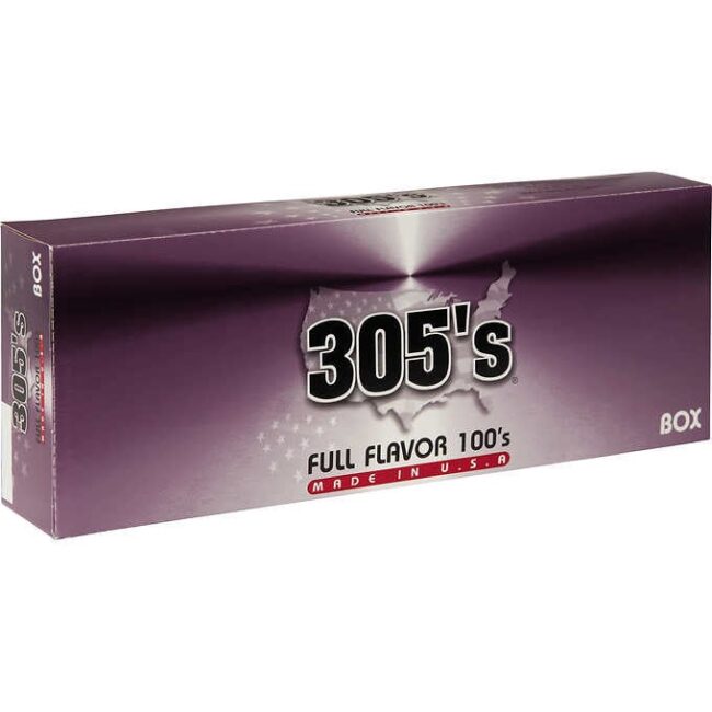 305's Full Flavor 100s Box Of 10 Packs - Hello Cigarettes